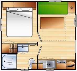 1-bedroom mobile home (16m²)