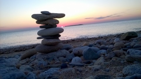 Zen attitude - pebbles - beach